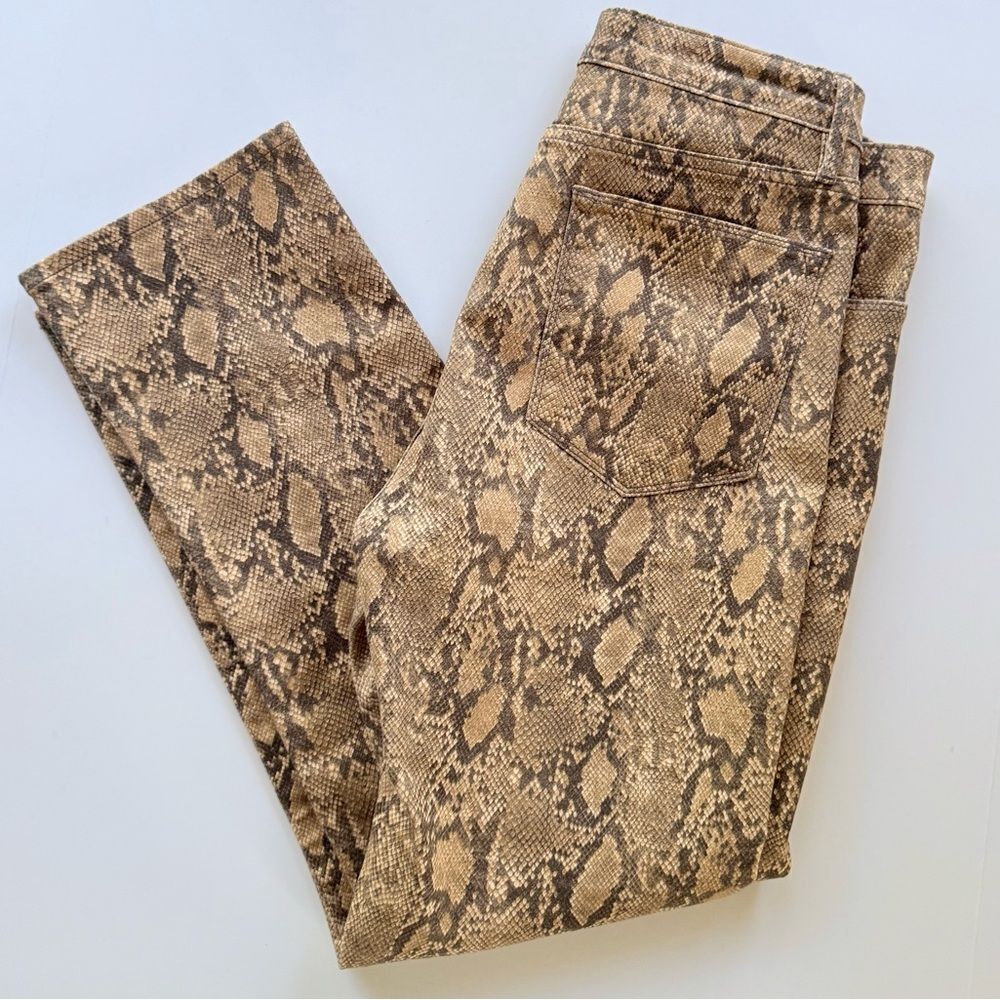 Nwot Frame Le High Straight Leg Python Snakeskin … - image 5
